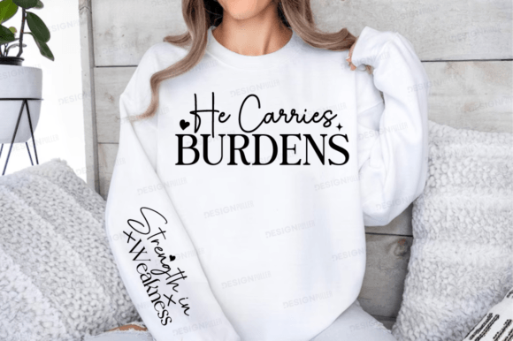 He Carries Burdens Sleeve Svg Design