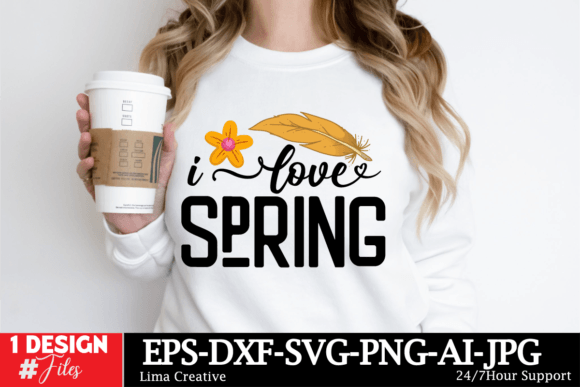 I Love Spring SVG Cut File for T-Shirt Designs