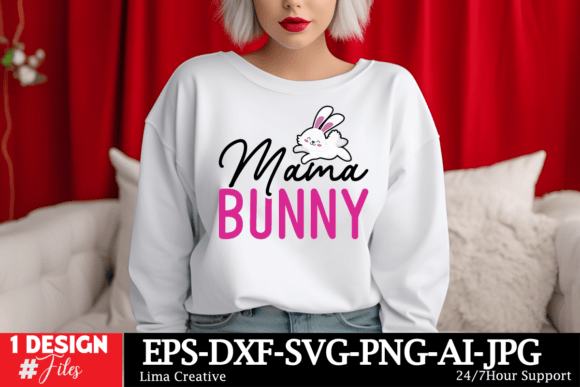 Mama Bunny SVG Cut File for T-Shirt Designs