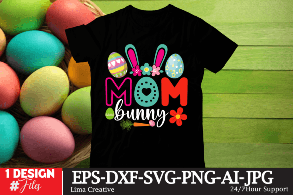 Mom Bunny Easter T-Shirt Design