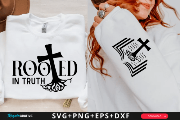 Rooted in Truth Sleeve Svg Design for T-Shirt Designs