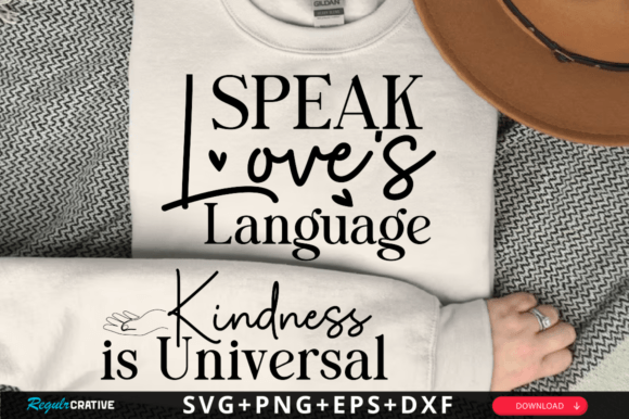Speak Loves Language Sleeve Svg Design for T-Shirt Designs